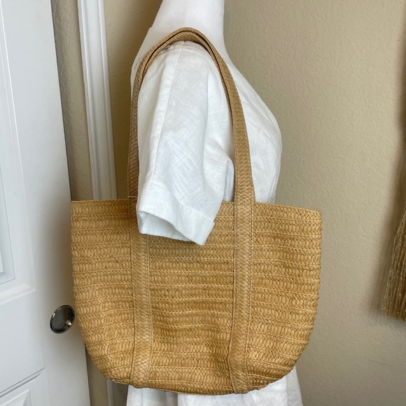 Draper James Everyday Straw Tote Bag Summer Coastal Beach Vacation - Picture 1 of 2